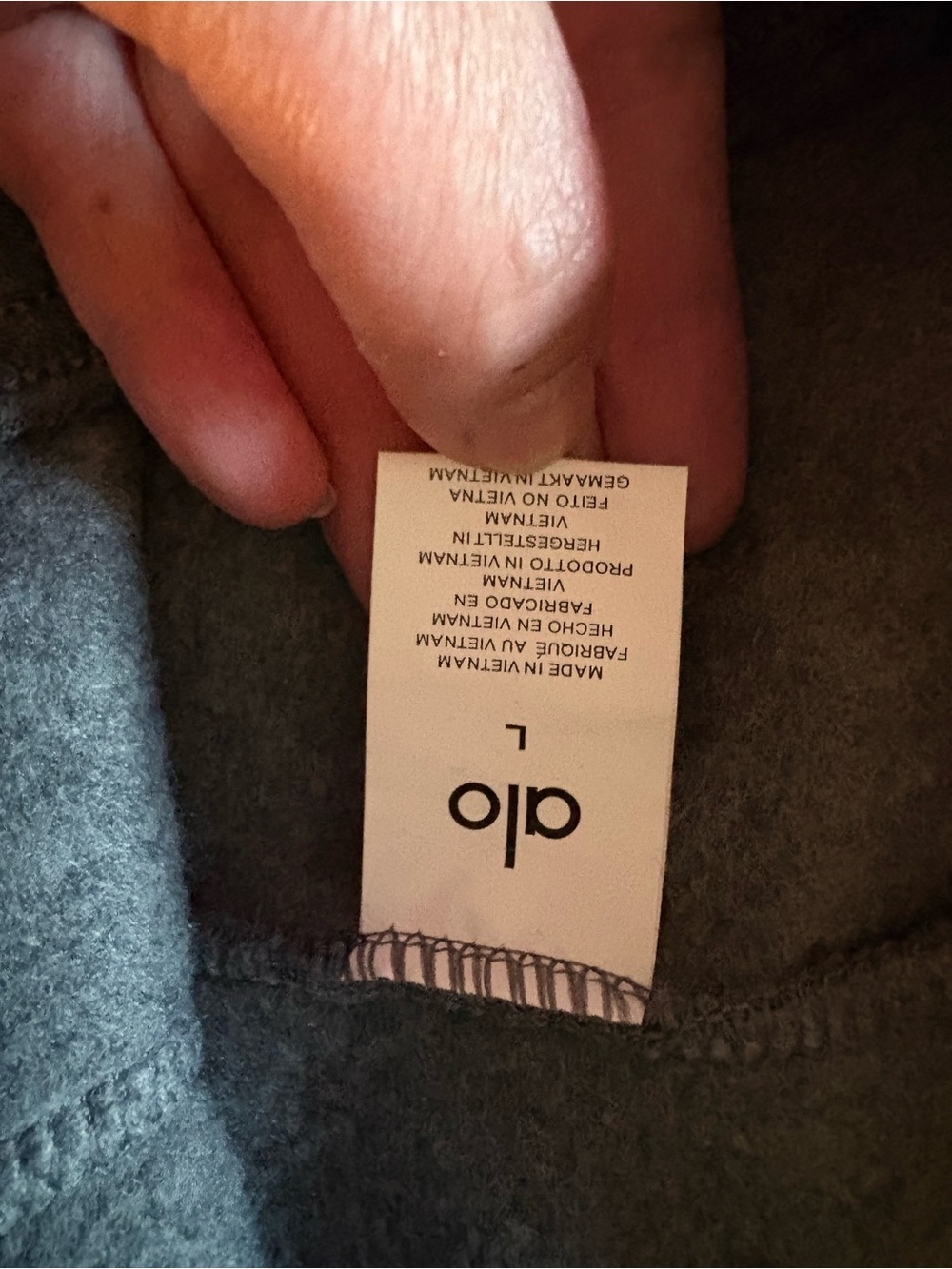 ALO  Women’s Gray Fleece Joggers - Picture 3 of 4